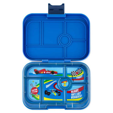 Yumbox Matlåda - Original - 6 fack - Surf Blue/Racerbilar