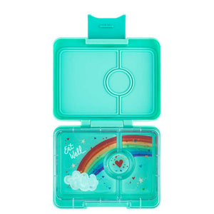 Yumbox Matlåda - Minisnack - 3 rum - Miami Aqua/Regnbåge