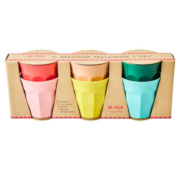 RICE Koppar i Melamin - Medium - 6-pack - Dance Out Colors