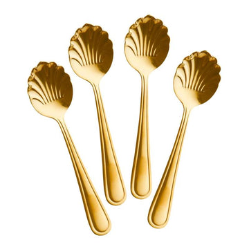 RICE Teskedar - 4-pack - Rostfritt Stål - Guld färgad