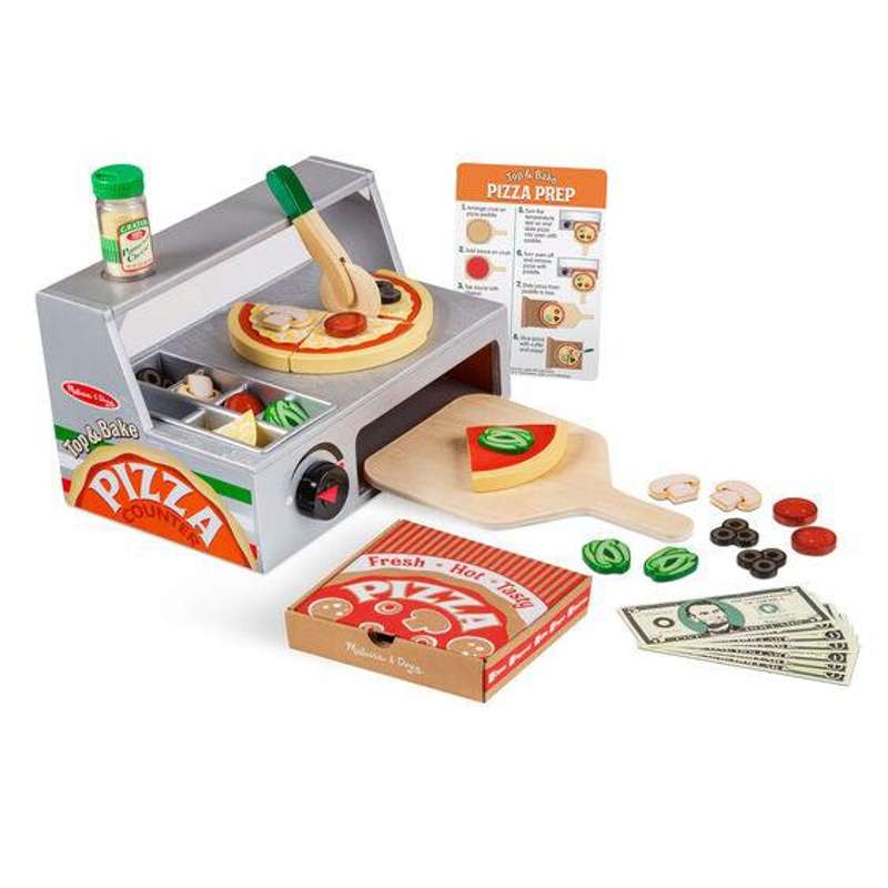 Melissa & Doug Lekmat i trä Pizzeria butik med tillbehör 