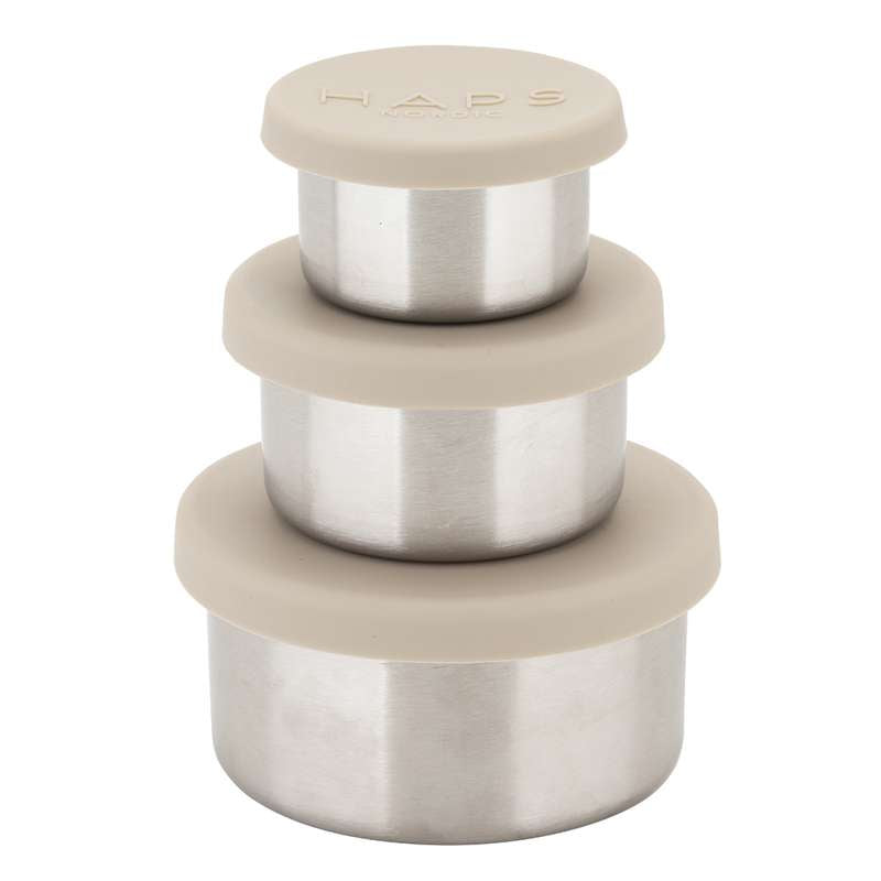 HAPS Nordic Stål Trio Matbehållare - Ostron Grå 