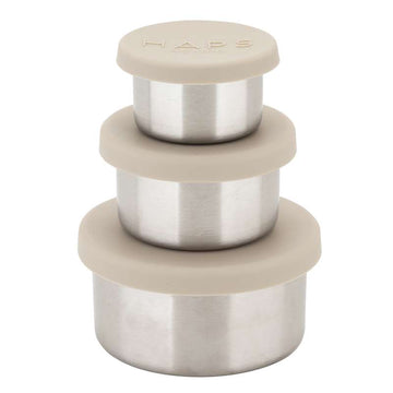 HAPS Nordic Stål Trio Matbehållare - Ostron Grå 