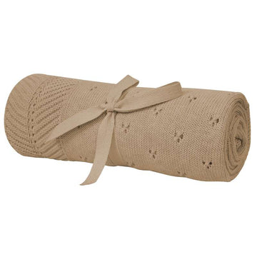 Oh'Naturel Stickad Babytäcke - Ekologisk Bomull - 80x100 cm. - Lotus 