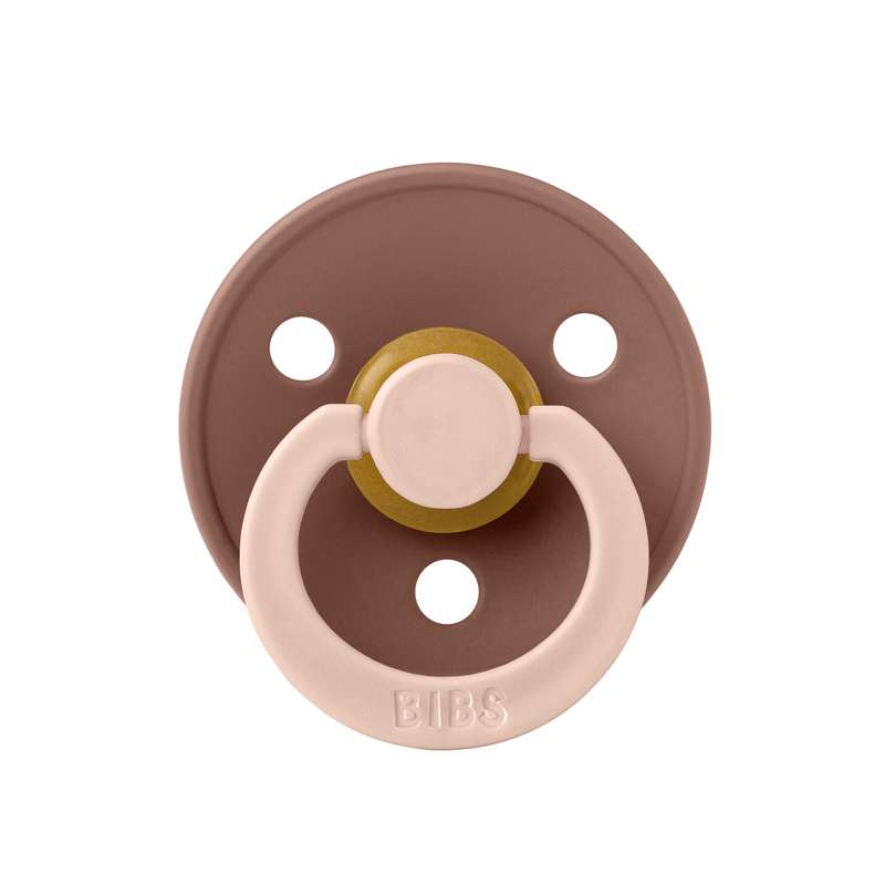 BIBS Rund Colour napp - strl. 2 - naturgummi - Studio - Fusion - Blush/Woodchuck Mix 