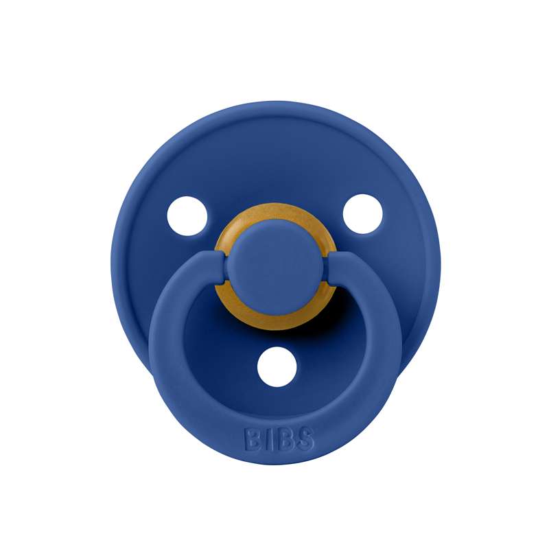 Bibs Rund Colour Napp - strl. 2 - naturgummi - Kornblomma 