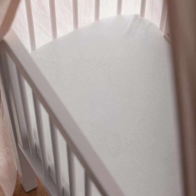 Sebra Jersey Lakan - 40x85 cm. - Vagga - Vit 