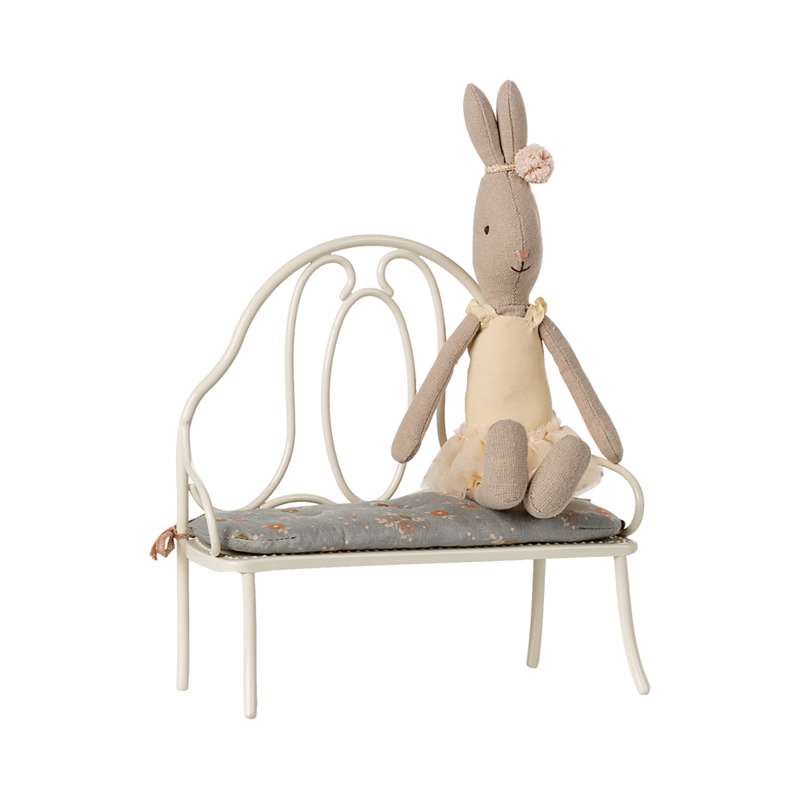 Maileg Vintage Bänk - Miniatyr - Råvit 