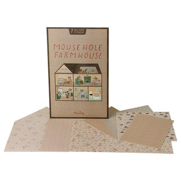 Maileg Tapet Klistermärken Till Mouse Hole Farmhouse - 7 st. 
