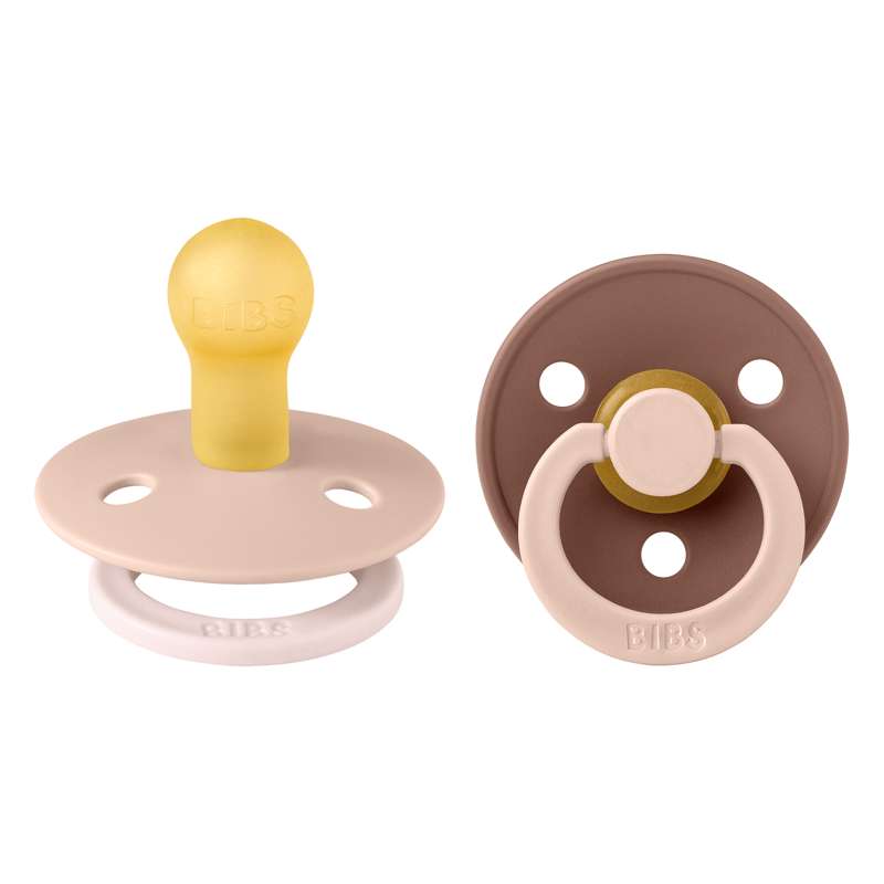 BIBS Rund Colour napp - strl. 1 - naturgummi - Studio - Fusion - Blush/Woodchuck Mix 