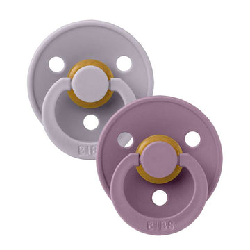 Bibs Anatomisk Colour Napp - 2-Pack - strl. 1 - naturgummi - Fossil Grey/Mauve 