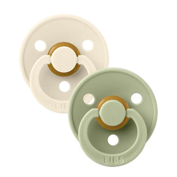 Bibs Anatomisk Colour Napp - 2-Pack - strl. 1 - naturgummi - Elfenben/Salvia 