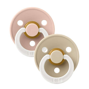 Bibs Anatomisk Colour Napp - 2-Pack - strl. 1 - naturgummi - GLOW - Blush/Vanilj 