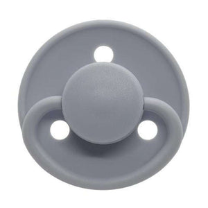 Mininor Rund napp silikon - grå 2-pack - 0m+
