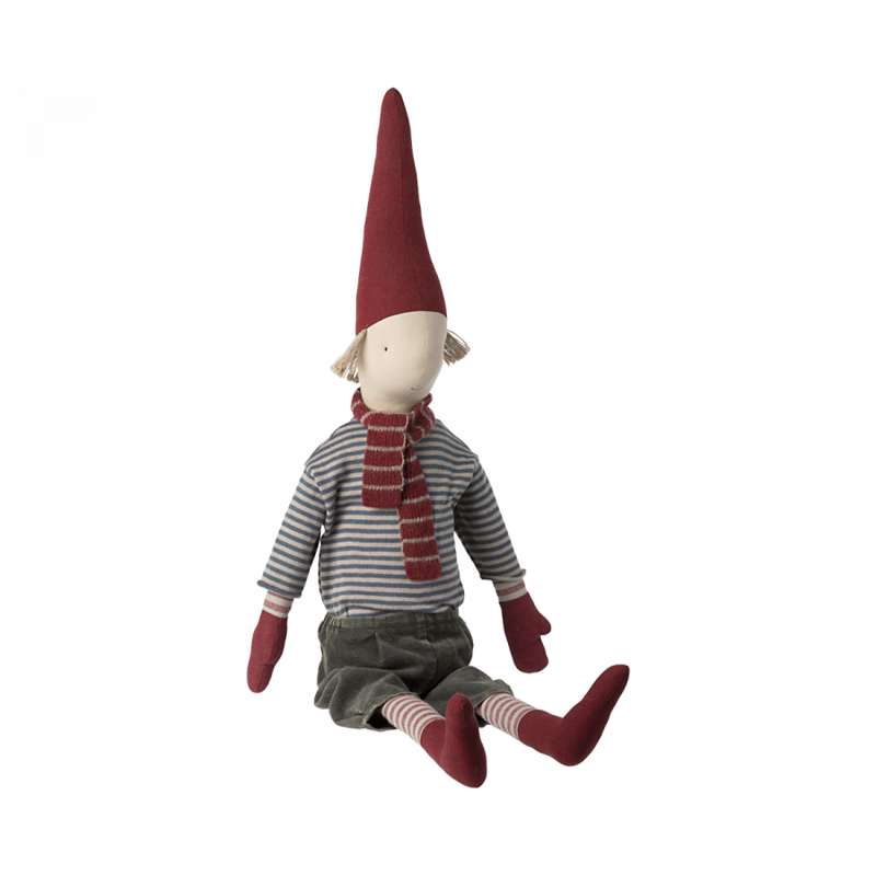 Maileg Pixy Julenisse - Liten - Kille m. Randig Tröja (83 cm.) 