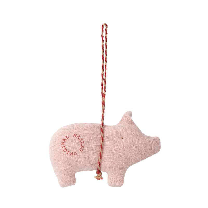 Maileg Julornament i Tyg - Gris - Rosa 