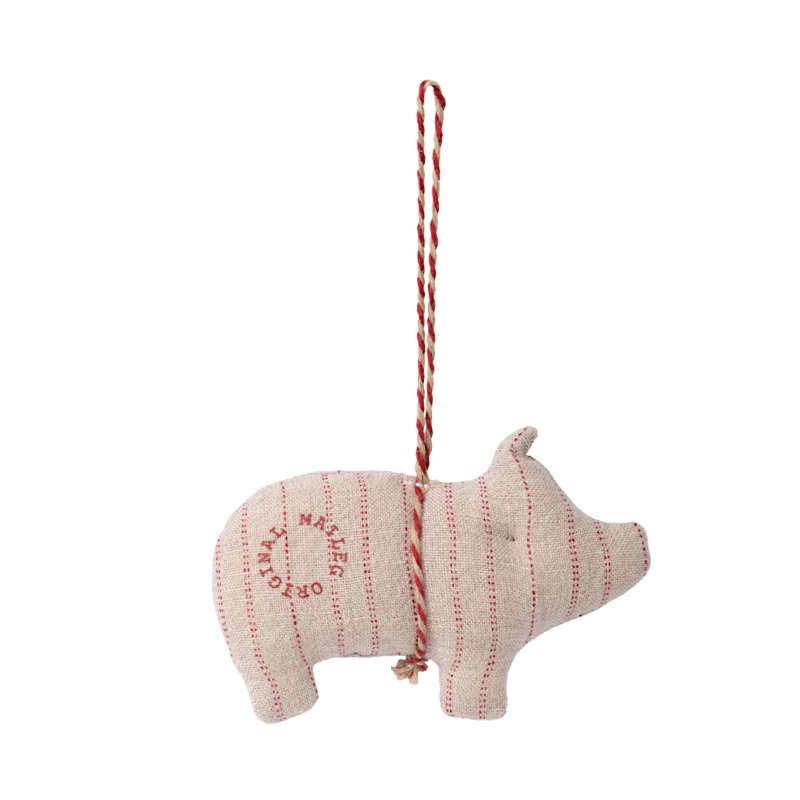 Maileg Julornament i Tyg - Gris - Randig 