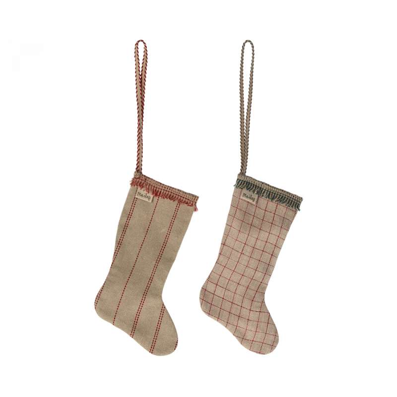 Maileg Julornament i Tyg - Strumpa - Röd 
