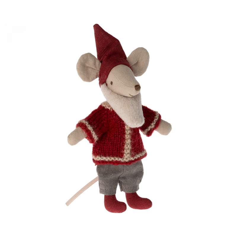 Maileg Jultomte Mus m. Säck i Lilla Pepparkakshus 