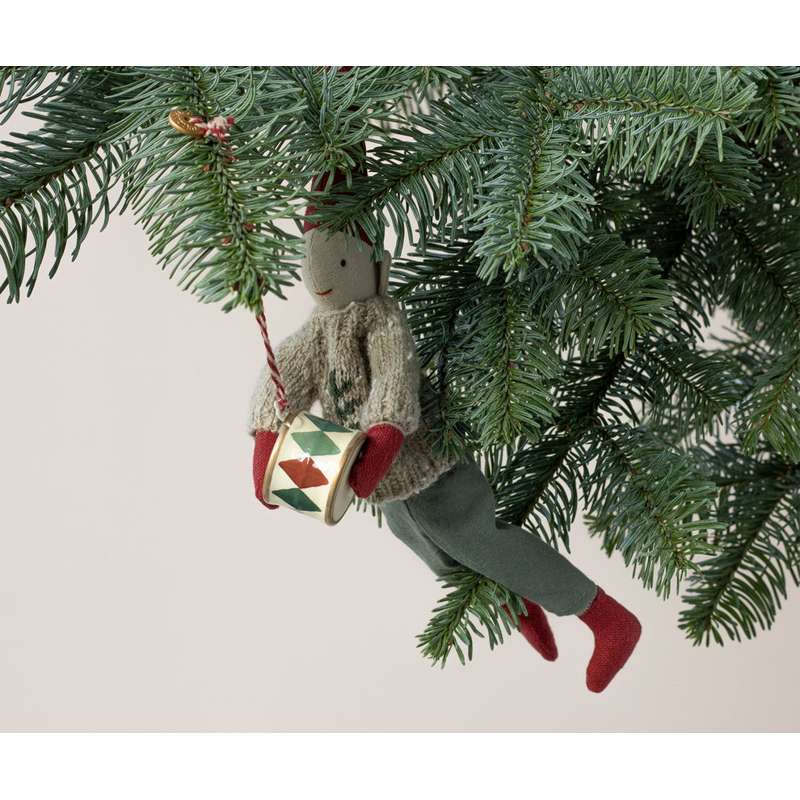 Maileg Julornament i Metall - Trumma - Liten - Klassisk Grön 