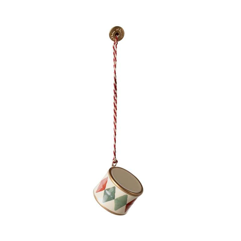 Maileg Julornament i Metall - Trumma - Liten - Klassisk Grön 