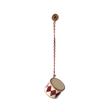 Maileg Julornament - Metall - Trumma - Liten - Röd 
