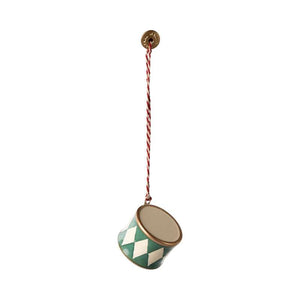 Maileg Julornament i Metall - Trumma - Liten - Mörkgrön 