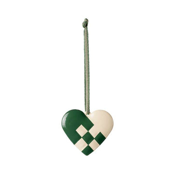 Maileg Julornament i Metall - Hjärta - Liten - Mörkgrön 