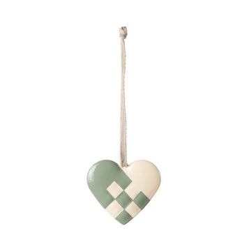 Maileg Julornament i Metall - Hjärta - Liten - Mint 