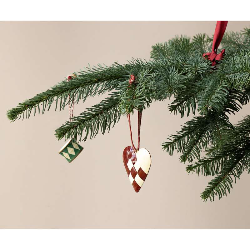 Maileg Julornament i Metall - Hjärta - Stor - Röd 