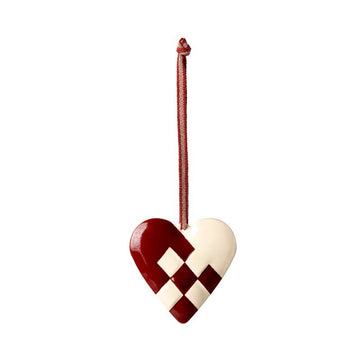 Maileg Julornament i Metall - Hjärta - Stor - Röd 