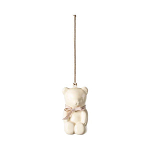 Maileg Julornament i Metall - Björn - Råvit/rosa 