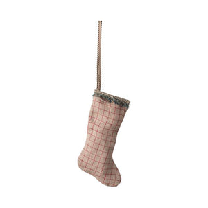 Maileg Julornament - Strumpa - Rutigt - Sand 