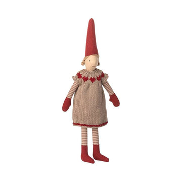 Maileg Nisse - strl. 2 - Flicka - Stickad Klänning 