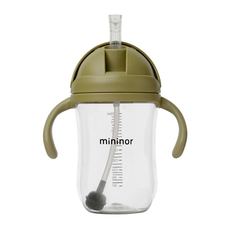 Mininor Sugrörskopp - Tritan - 330ml - Mosgrön 