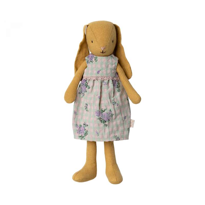Maileg Kanin - Str. 2 - Dammig Gul - Klänning (24 cm.) 