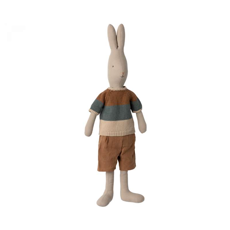 Maileg Kanin - strl. 4 - Ljus - Stickad tröja och shorts 