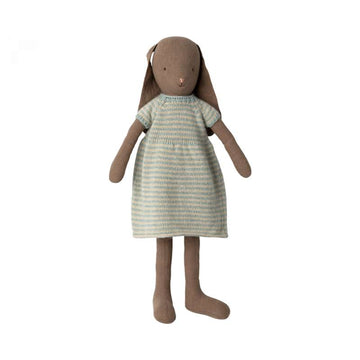 Maileg Kanin - Stl. 4 - Brun - Stickad klänning (24 cm.) 
