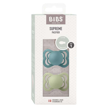 Bibs Supreme Napp - 2-Pack - strl. 1 - Silikon - Island Sea/Salvia 