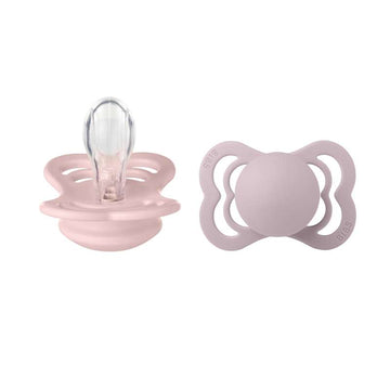 BIBS Symmetrisk Supreme Napp - 2-Pack - Str. 1 - Silikon - Blossom/Dusky Lilac