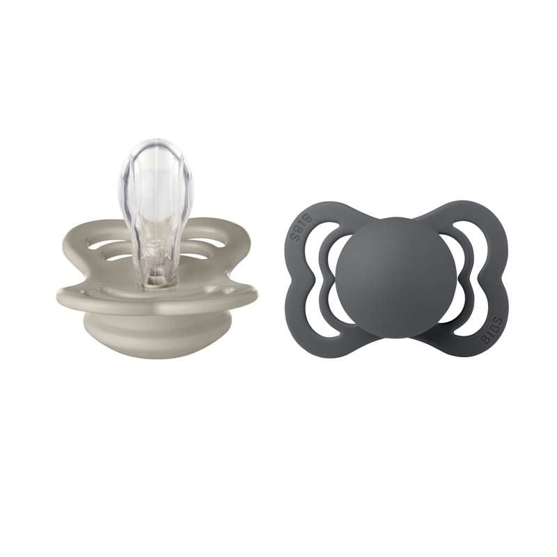 Bibs Supreme Napp - 2-Pack - strl. 1 - Silikon - Sand/Järn 