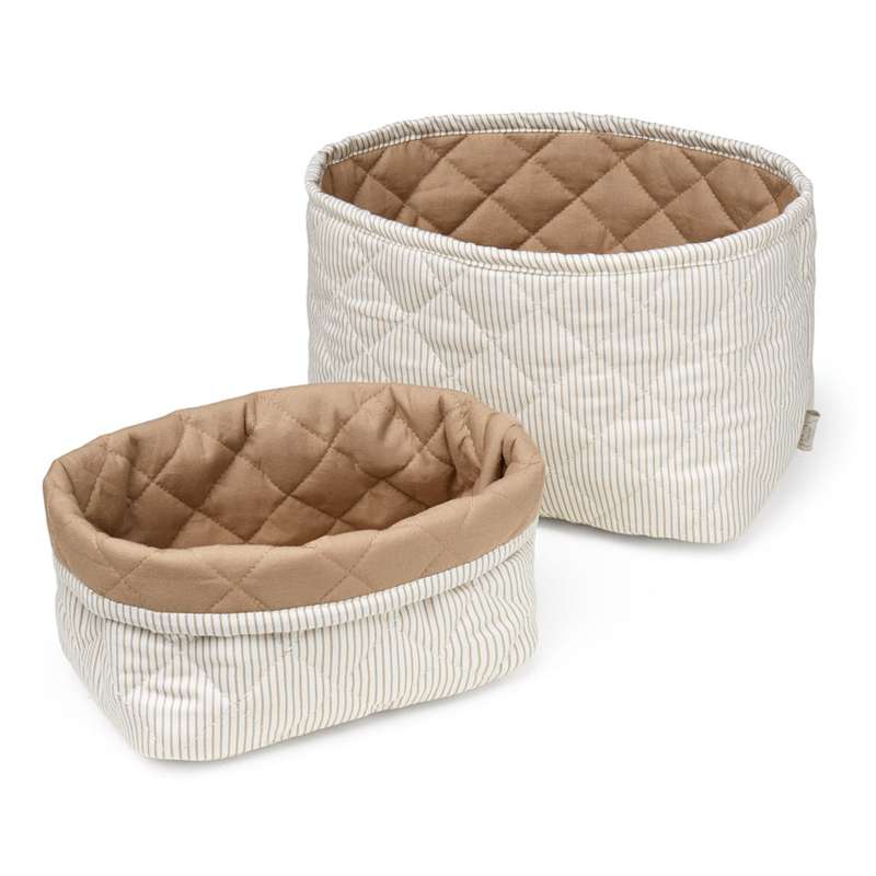 Cam Cam Copenhagen Quiltade Förvaringskorgar - 2 st. - OCS - Classic Stripes Camel/Camel 