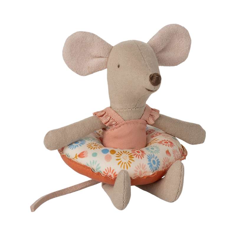 Maileg Strandmus m. Badering - Lillasyster - Blommor 
