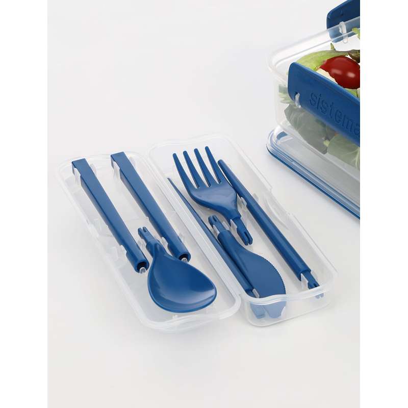 Sistema Matlåsetillbehör - To Go Bestickset m. Behållare - Ocean Blue 