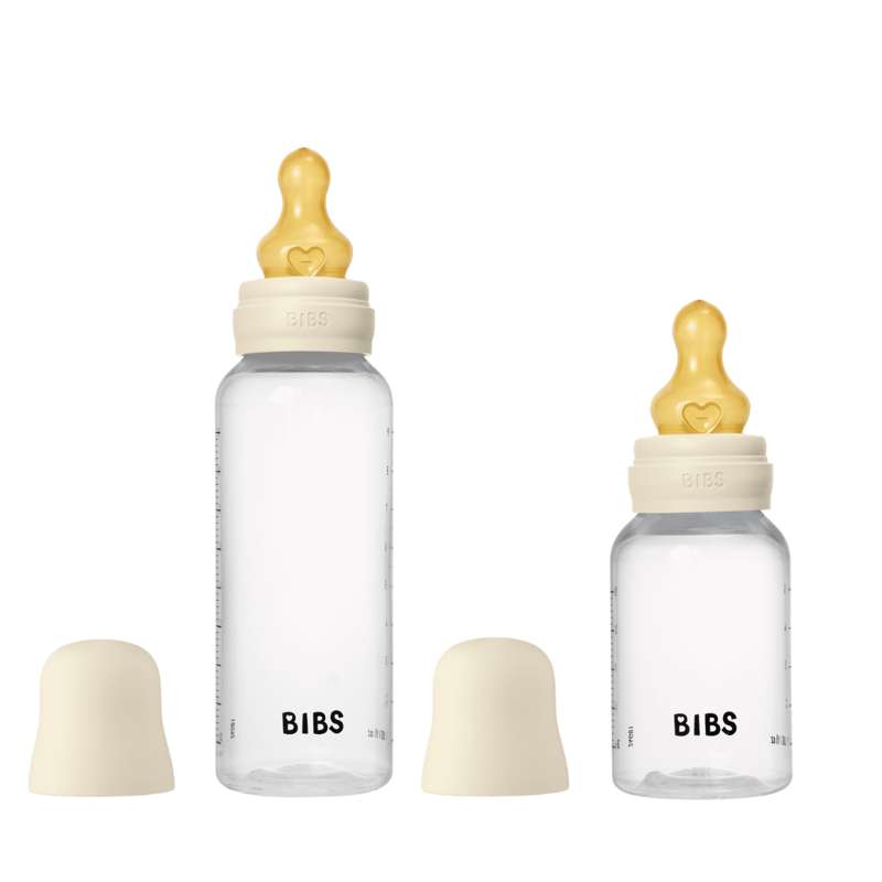 BIBS Flaska - Grow and Flow Sutteflaskesät - Plast - Latex/Rund - 150 ml./270 ml. - 2-Pack - Elfenben 