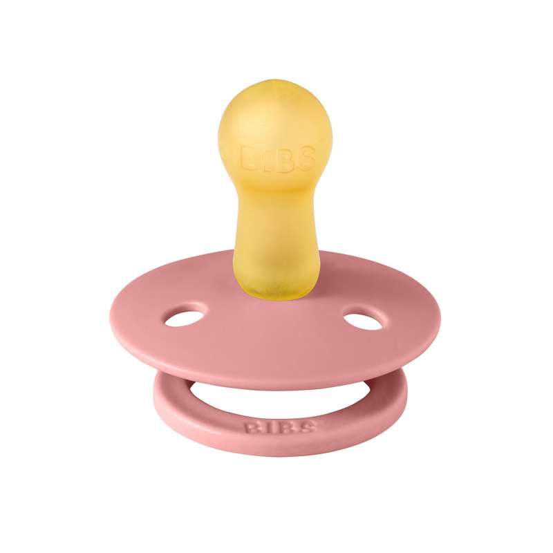 Bibs Rund Colour Napp - strl. 2 - naturgummi - Dammig Rosa 
