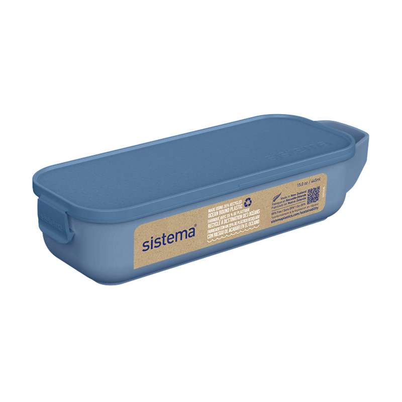 Sistema Ocean Bound Snackbox - Snacka och glid - 430ml - Bergblå 