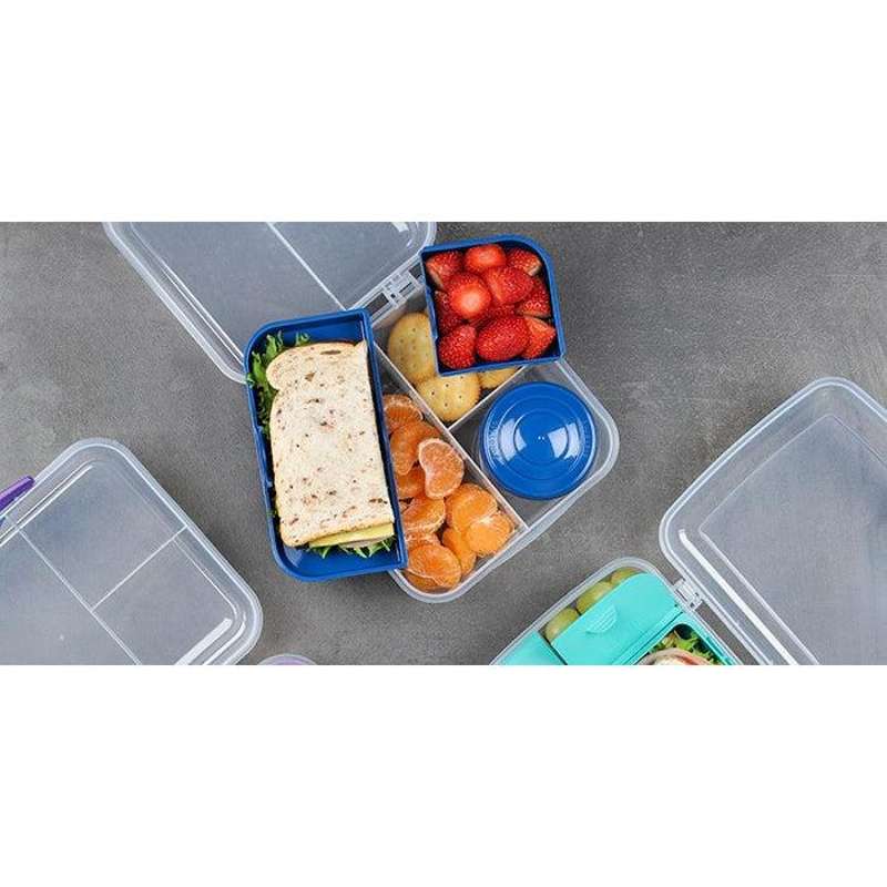 Sistema Bento Matlåda - Rumindelad med Kopp - 1,25L - Klar/Ocean Blue 