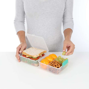 System Behållare för Matförvaring - Lunch Cube To Go - 1,4 L. - Klar/Minty Teal