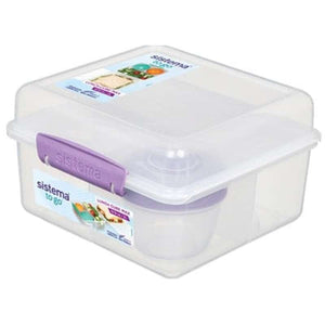 Sistema Matlåda - Lunch Cube Max - Fack i 2 lager med bägare - 2L - Misty Purple
